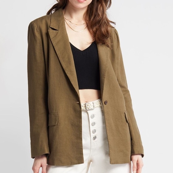 L.L. Bean Jackets & Blazers - LL BEAN Vintage 90s Wool and Cashmere Oversized One Button Closure Blazer Size 6